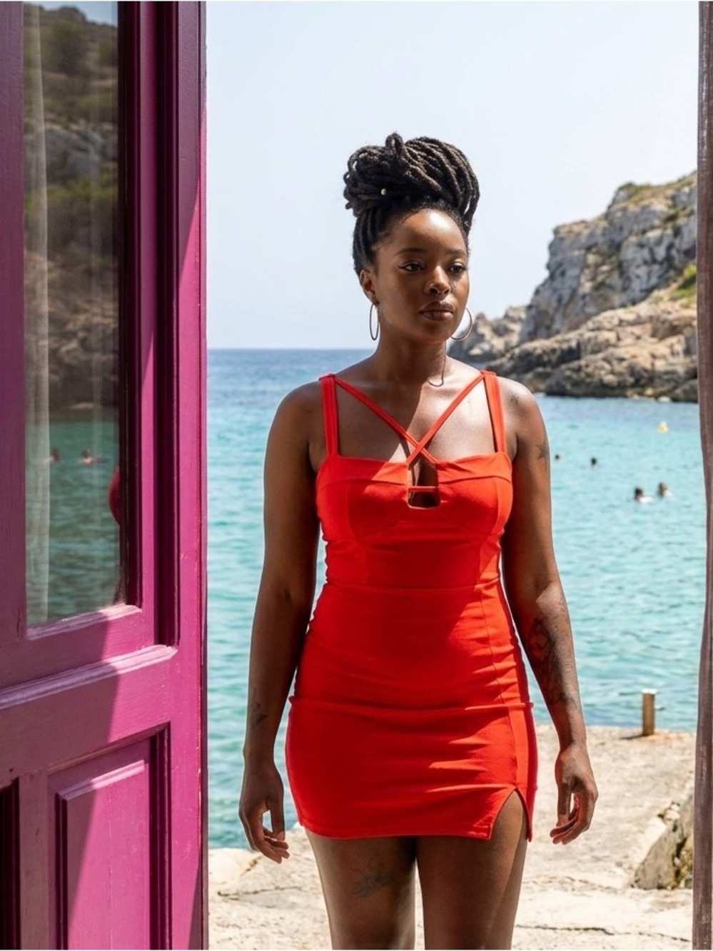 Women’s Red Strappy Bodycon Dress
